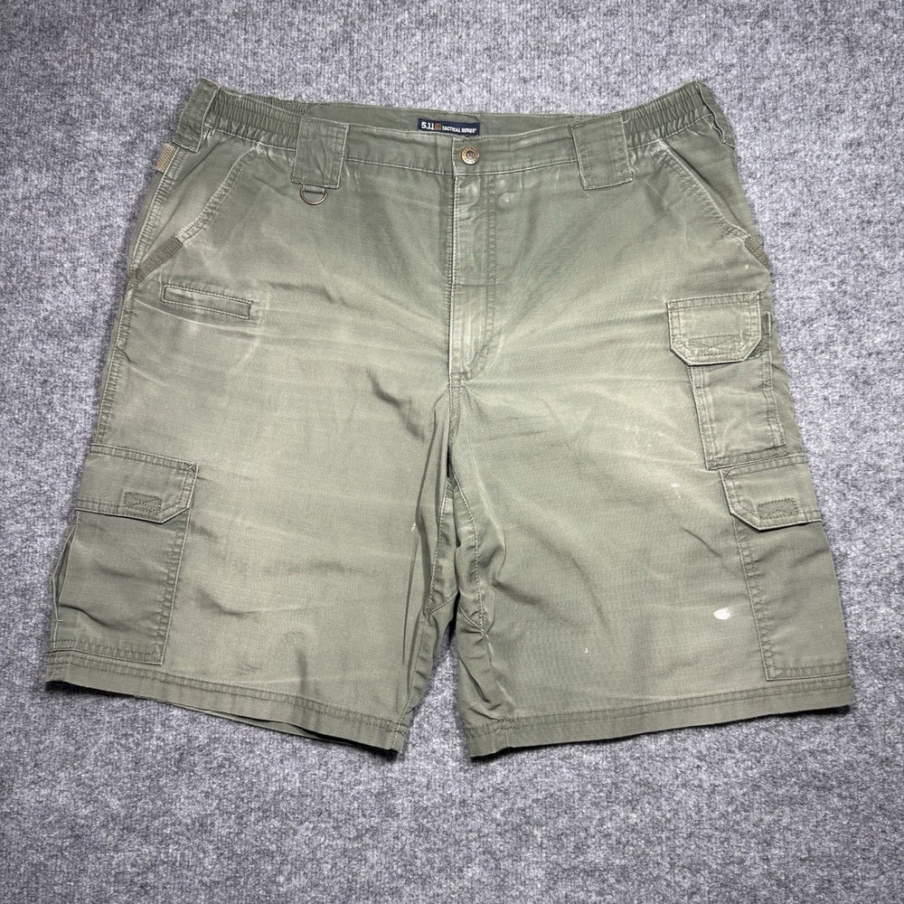 5.11 Tactical Cargo Shorts Green Pockets Chino Ripstop Size 38